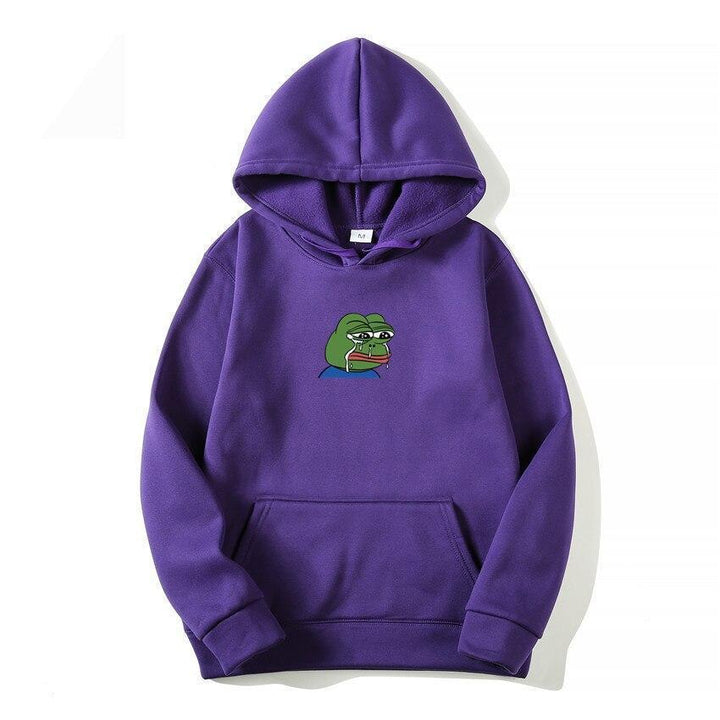 Oryginalna męska bluza z kapturem. Wyjątkowy nadruk żaby. Casual, streetwear, moda męska.