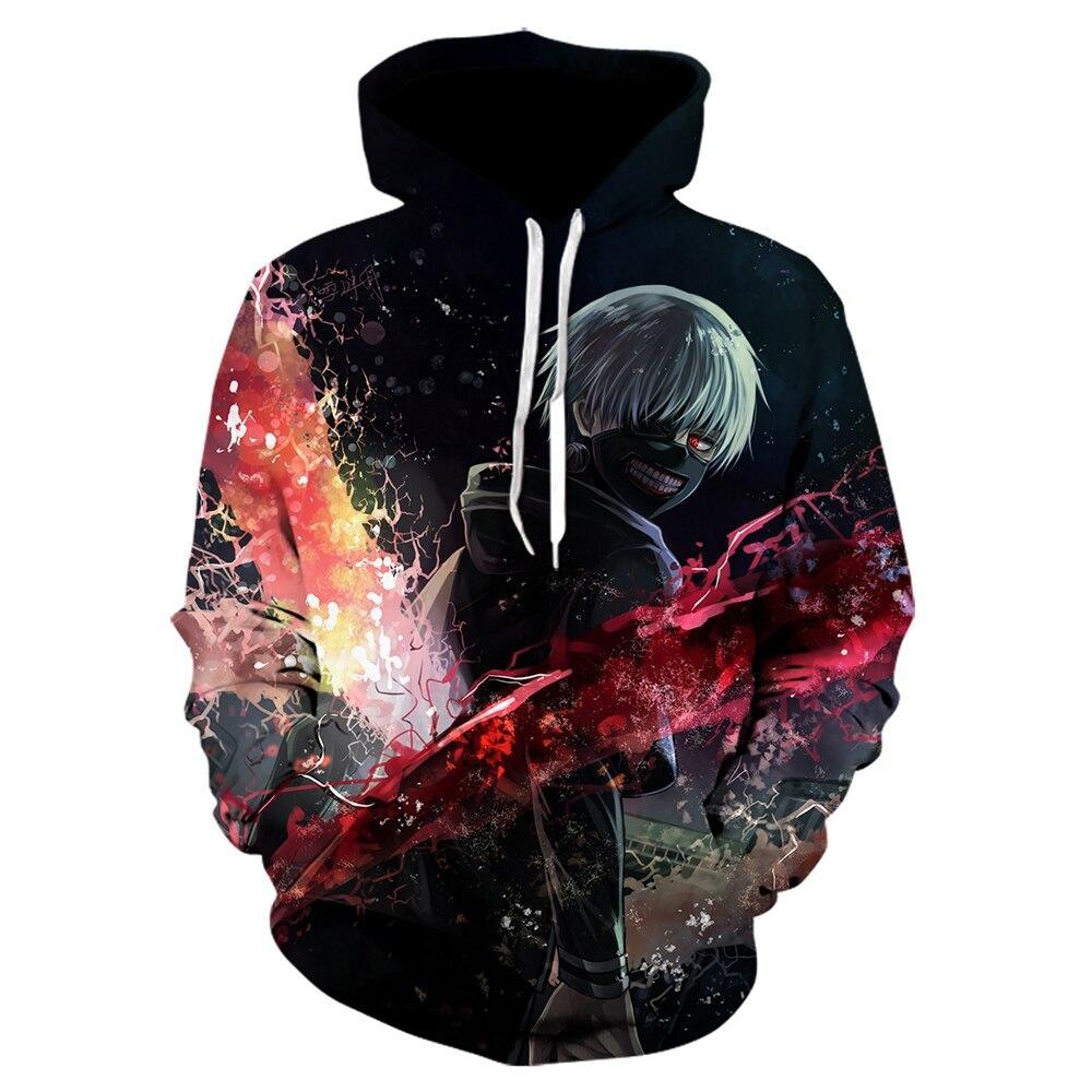 Męska bluza z kapturem z unikalnym nadrukiem anime, idealna do streetwearu i codziennego stylu.