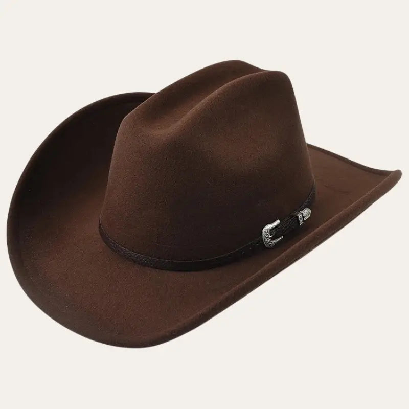 Brązowy kapelusz kowbojski unisex z bawełny i poliestru. Idealny dodatek w stylu western, modny i wygodny.