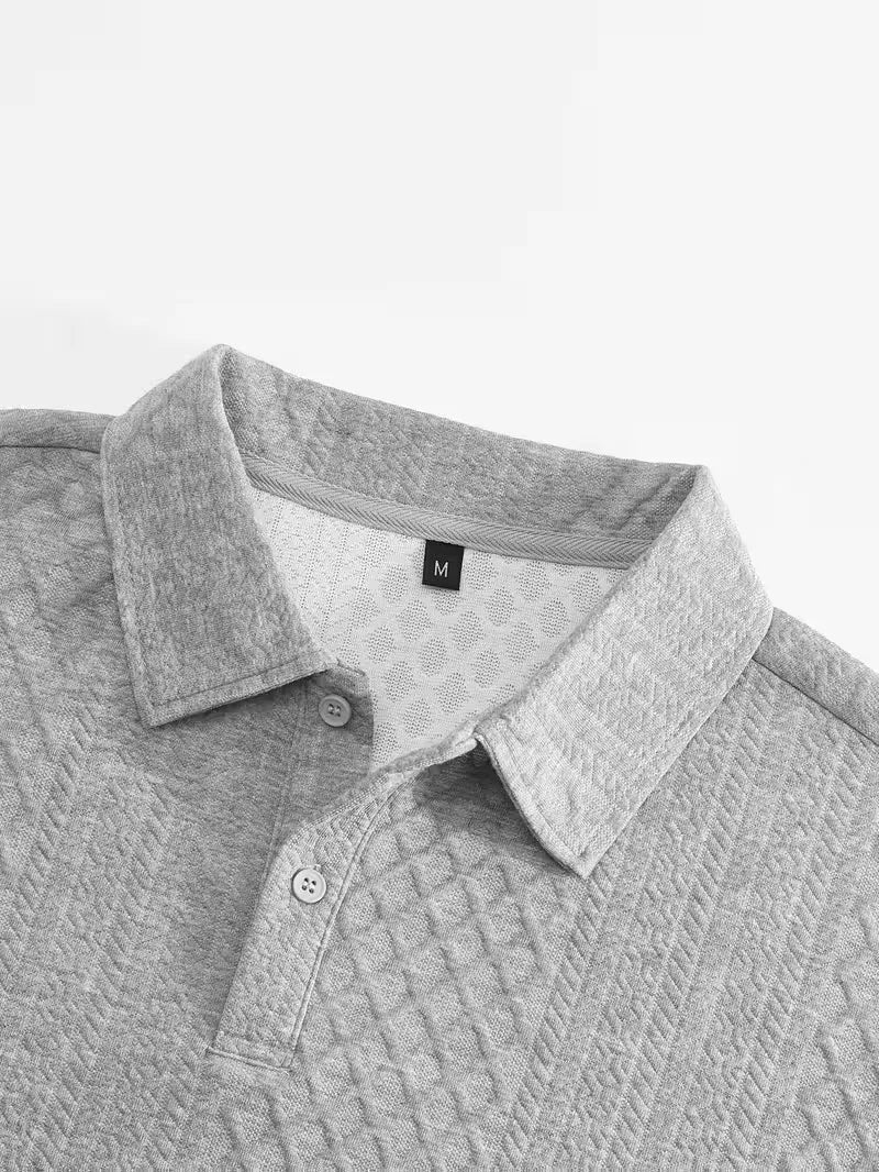 Męski komplet lounge. Stylowa koszulka polo i spodnie, moda męska.