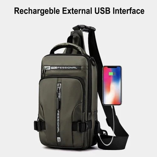 Niebieski plecak unisex z ukrytym zamkiem i portem USB. Plecak podróżny zapewniający bezpieczeństwo i organizację.