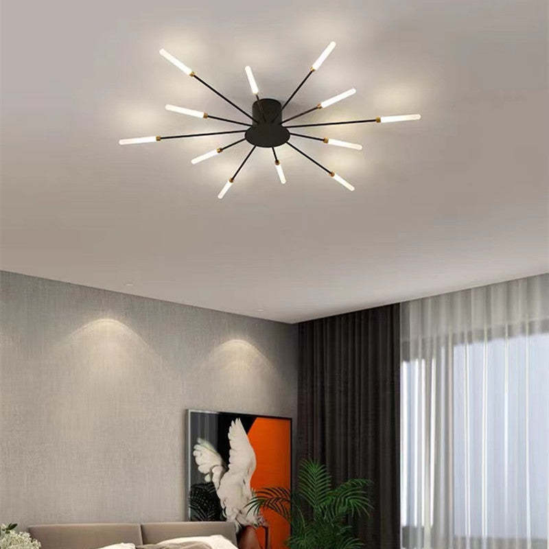Wszechstronna lampa sufitowa LED, złota, ściemniana, nowoczesny design do sypialni.