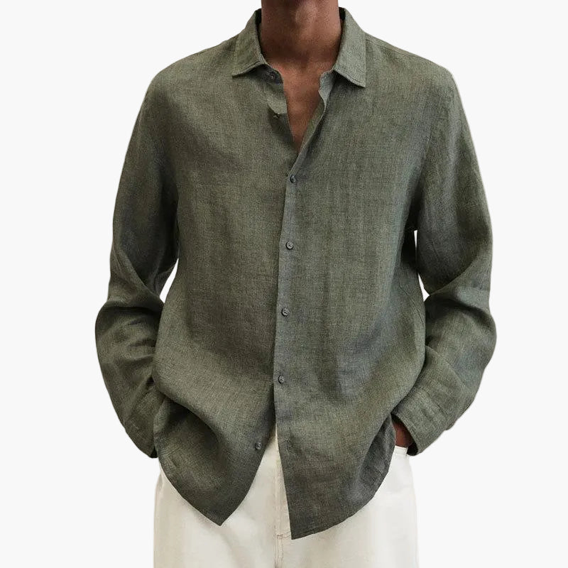 Komfortowa męska koszula oversize. Casualowy styl, długi rękaw. Idealna dla modnych mężczyzn.