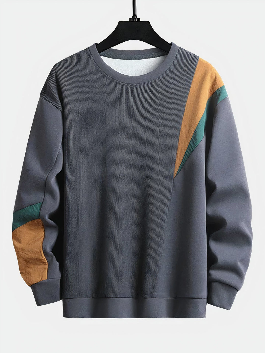 Stylowy męski sweter/bluza w bloki kolorów. Wygodny i modny element męskiej garderoby na chłodne dni.