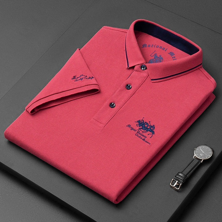 Klasyczna męska koszulka polo Hamilton. Bawełniana polówka z krótkim rękawem, casualowa i elegancka, na lato.