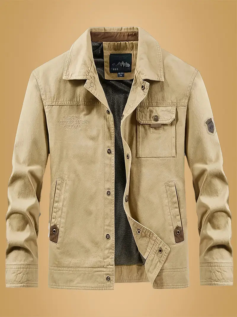 Męska kurtka jesienna Tobias w stylu vintage. Elegancka odzież męska, idealna na przejściowe dni, dodaje retro uroku.