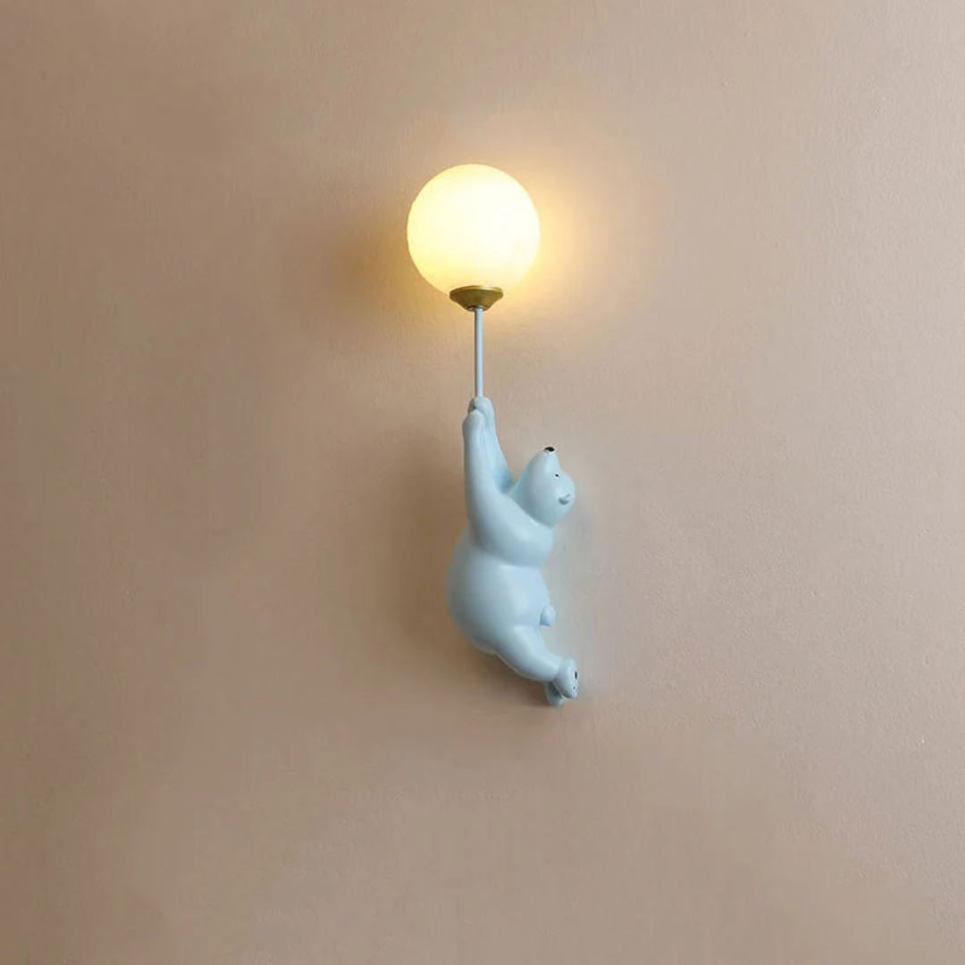 Lampa LED Miś do pokoju dziecięcego, nastrojowe oświetlenie ścienne, bezpieczna i dekoracyjna.