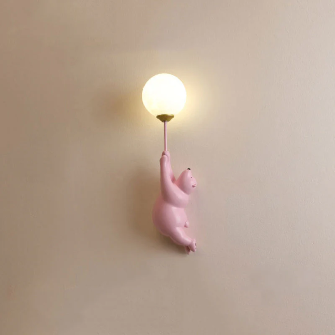 Pomysł na prezent: lampa ścienna LED Miś, urocza dekoracja do sypialni dziecka, delikatne światło.