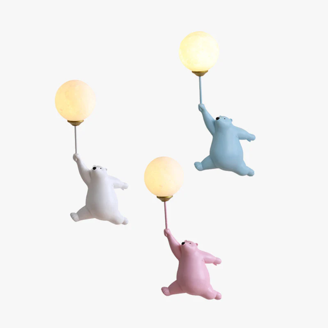 Lampa LED ścienna Miś, dekoracyjne oświetlenie dziecięce do sypialni, żywica, akryl, prezent, TeddyGlow.