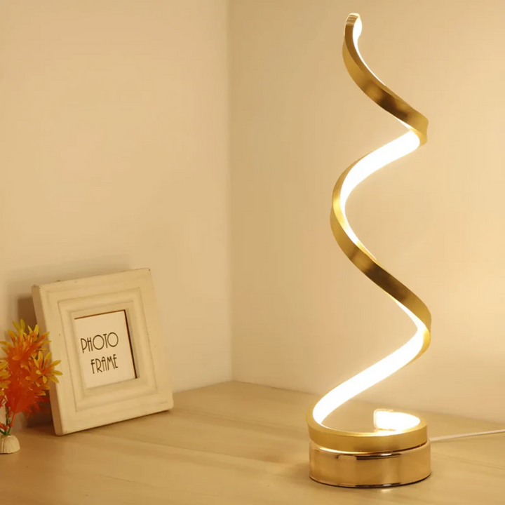 Energooszczędna lampa LED LumaSpiral, stołowa, dimmowalna, spiralna, do każdego pomieszczenia.