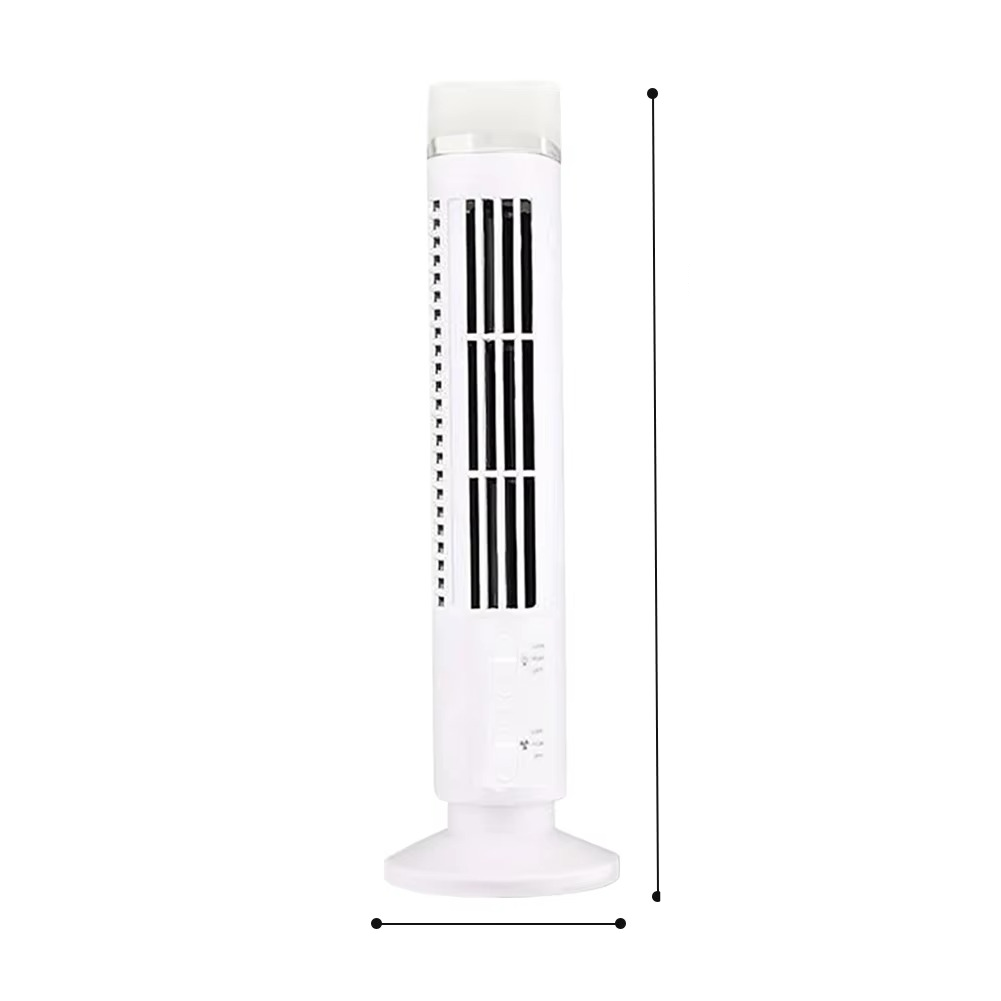 Elegancki wentylator bezwirnikowy wieżowy na biurko. Minimalistyczny design, ciche i efektywne chłodzenie.