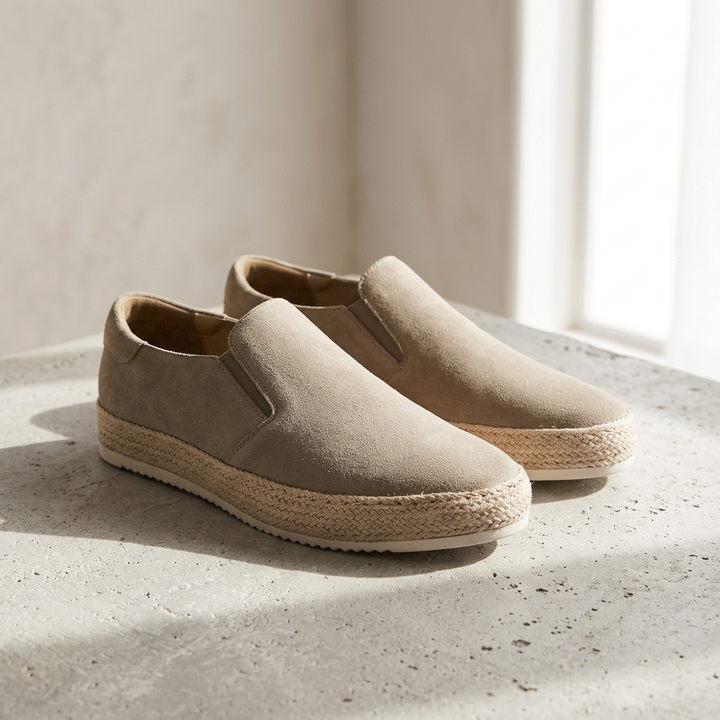 Męskie espadryle slip-on, idealne na lato i wiosnę. Wygodne casualowe obuwie męskie dla komfortu.