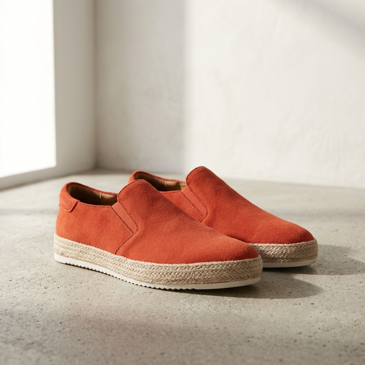 Uniwersalne męskie espadryle slip-on. Klasyczne buty casualowe, eleganckie i komfortowe na wiosnę i lato.