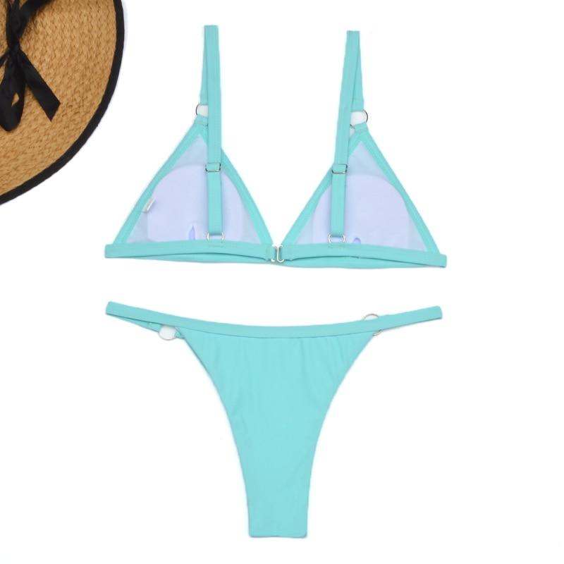 Kostium kąpielowy damski, bikini z brazylianami, wielokolorowy i stylowy, doskonały na wakacje.