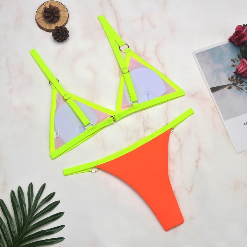 Wielokolorowe damskie bikini z brazylianami, strój kąpielowy idealny na lato, komfortowy i modny.