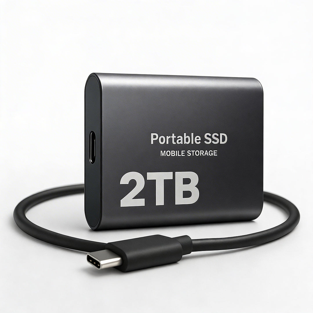 Dysk SSD zewnętrzny 2TB USB-C, szybki i przenośny, do mobilnego przechowywania danych.