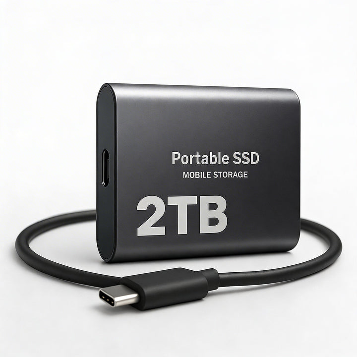 Dysk SSD zewnętrzny 2TB USB-C, szybki i przenośny, do mobilnego przechowywania danych.