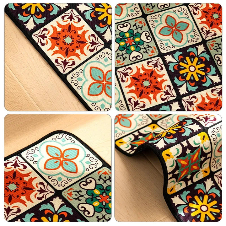 Antypoślizgowa mata kuchenna, nowoczesny design, łatwe czyszczenie, wzór geometryczny.