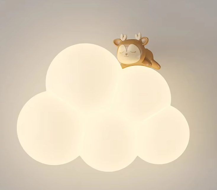 Biała lampa ścienna LED, nowoczesny design. Motywy zwierzęce, oświetlenie dziecięce, delikatne światło w pokoju dziecka.