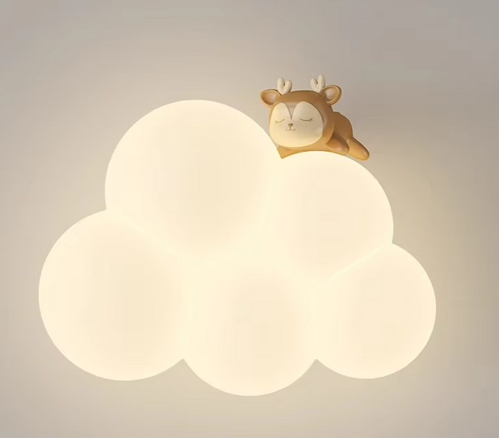Biała lampa ścienna LED, nowoczesny design. Motywy zwierzęce, oświetlenie dziecięce, delikatne światło w pokoju dziecka.
