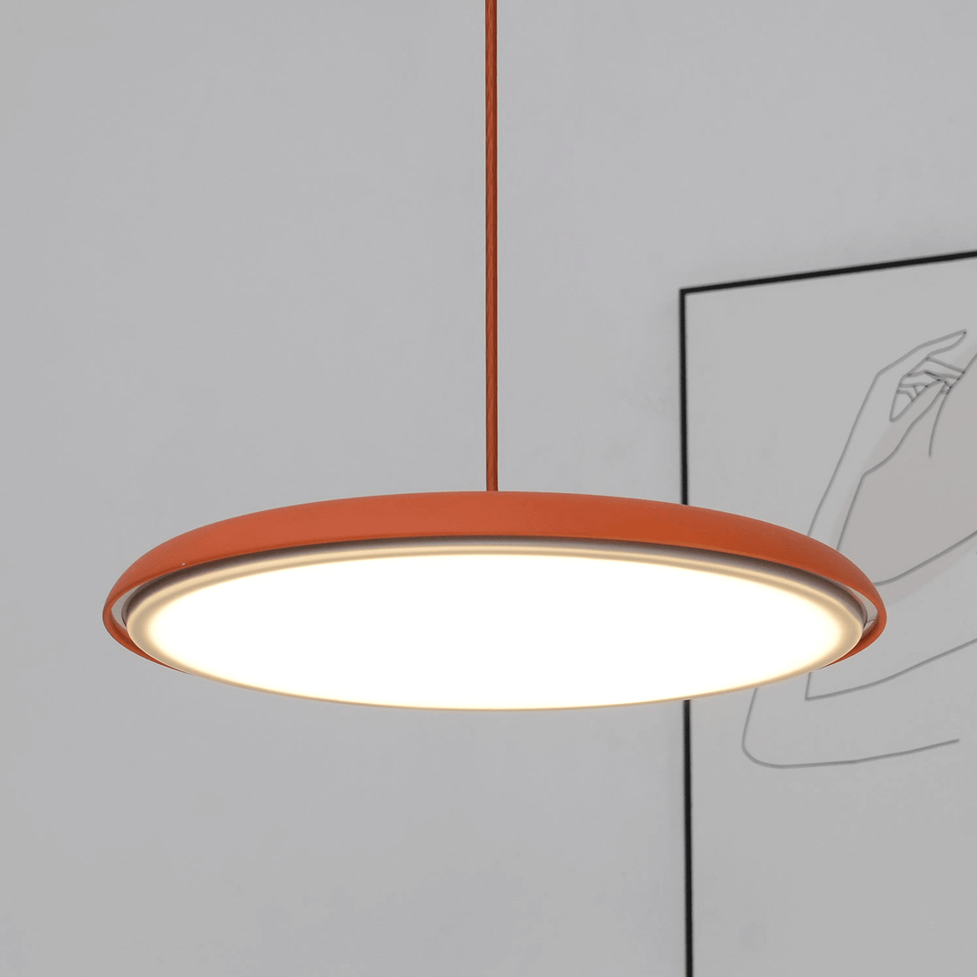Nowoczesna lampa wisząca LED, minimalistyczny design do salonu. Oświetlenie sufitowe z akrylu i metalu.