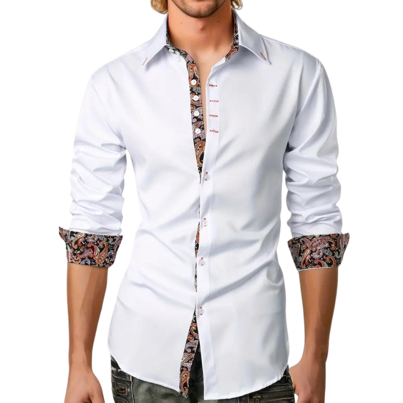 Męska elegancka koszula imprezowa Matteo slim fit. Idealna na przyjęcia, wesela i specjalne okazje. Modna i wizytowa.