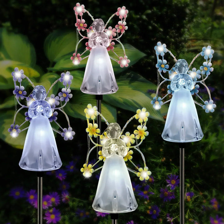 Lampa solarna Anielskie Skrzydła, dekoracyjne oświetlenie ogrodowe LED. Idealna na ścieżki i taras.