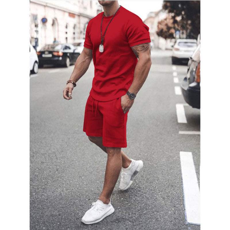 Detal męskiego zestawu letniego Eryk, przewiewny materiał i modny krój.