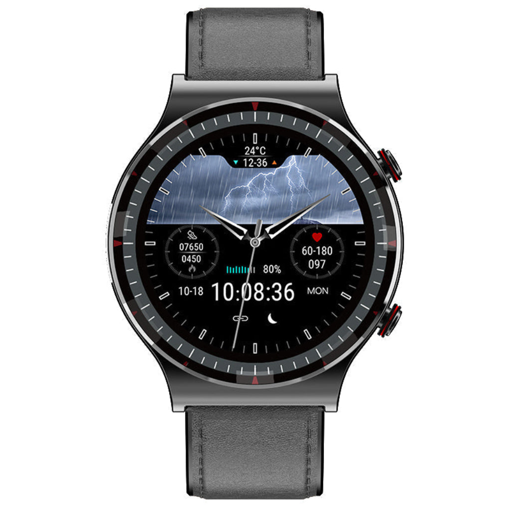 Smartwatch sportowy IP67 z funkcją EKG, pomiarem tętna i saturacji. Monitoruje aktywność, sen i poprawia fitness.