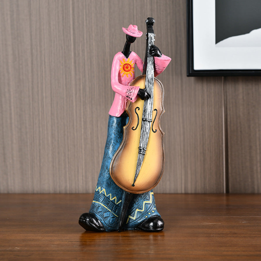 Figurka kolekcjonerska: muzyk jazzowy retro. Vintage styl, ozdoba klasyczna na półkę.