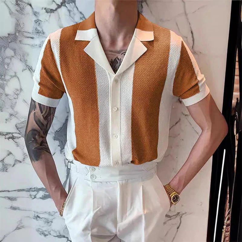 Męska koszula na lato. Elegancka, casualowa, z krótkim rękawem. Doskonała do letnich stylizacji i mody męskiej.