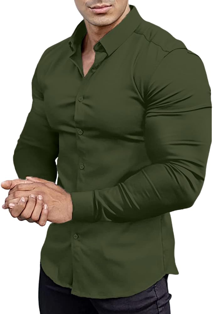 Dopasowana koszula slim fit męska, elegancka, gładka, idealna do pracy.