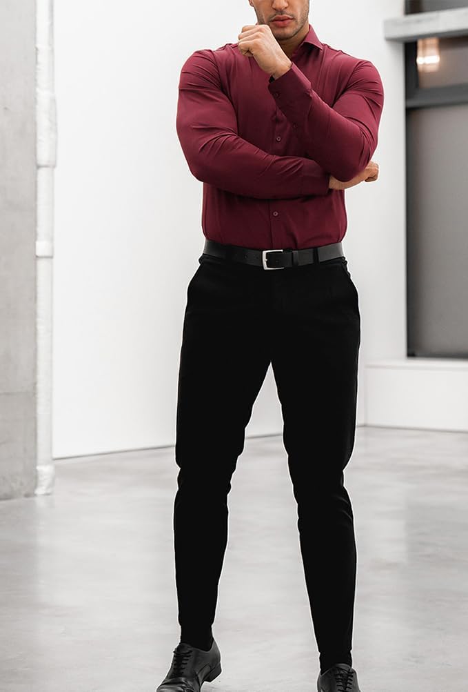 Casualowa koszula męska slim fit David, gładka, wygodna, modny krój.