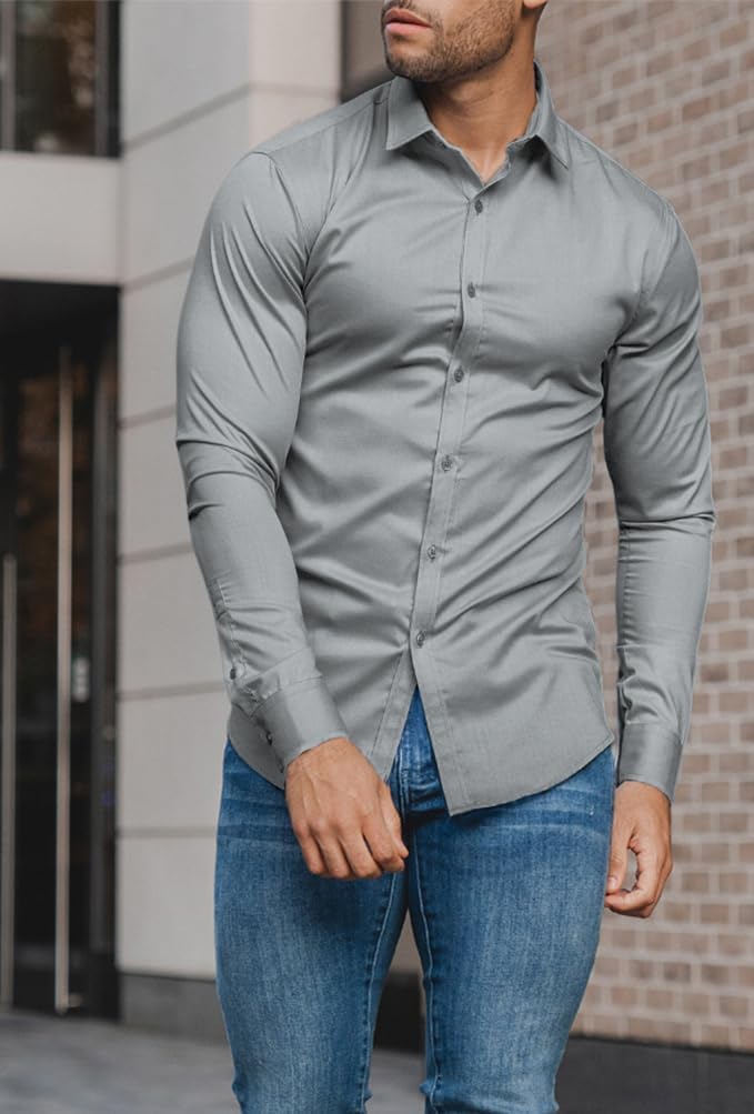 Elegancka koszula męska slim fit David, dopasowana, idealna na spotkania biznesowe.