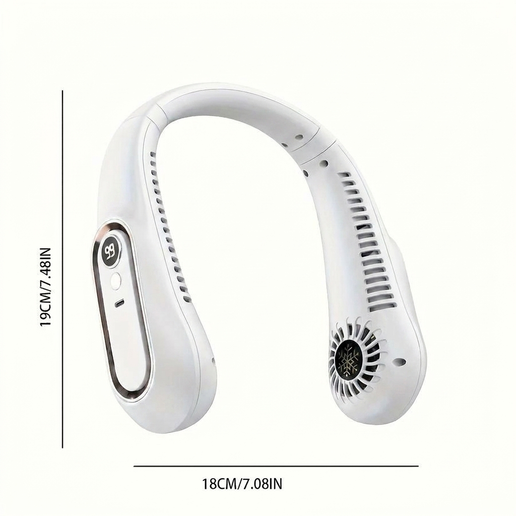 Mini wentylator na szyję USB WC2026, przenośne chłodzenie bez rąk na lato, sport i podróże. Obrotowy 360°.