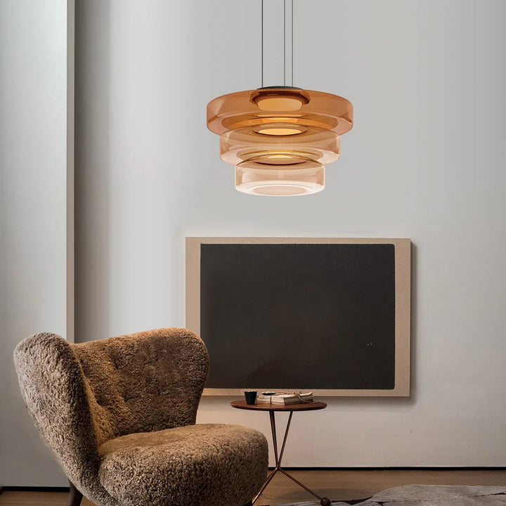 Nowoczesna lampa wisząca szklana w stylu Bauhaus, idealna do wystroju wnętrz.