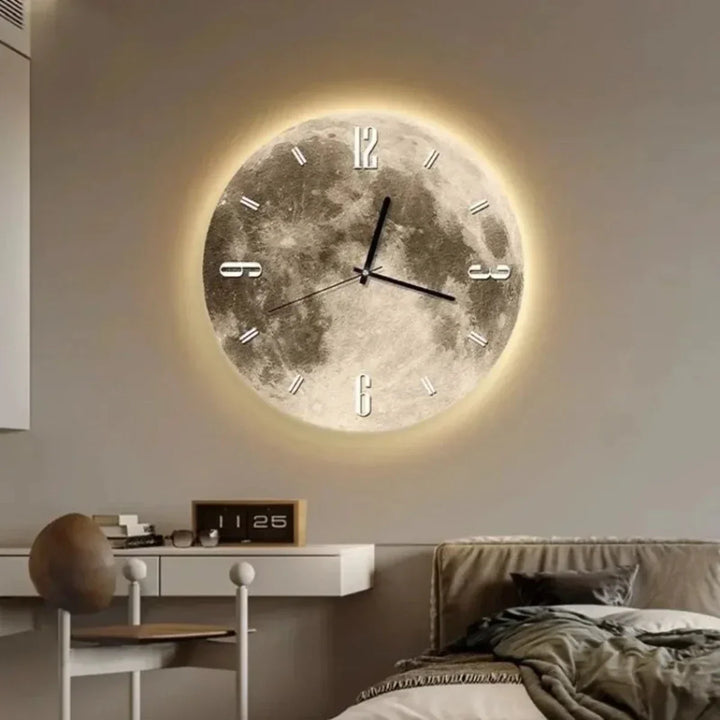 Stylowy zegar ścienny Nocne Niebo. Funkcjonalny element i nowoczesna dekoracja wnętrz, dodatek do domu.
