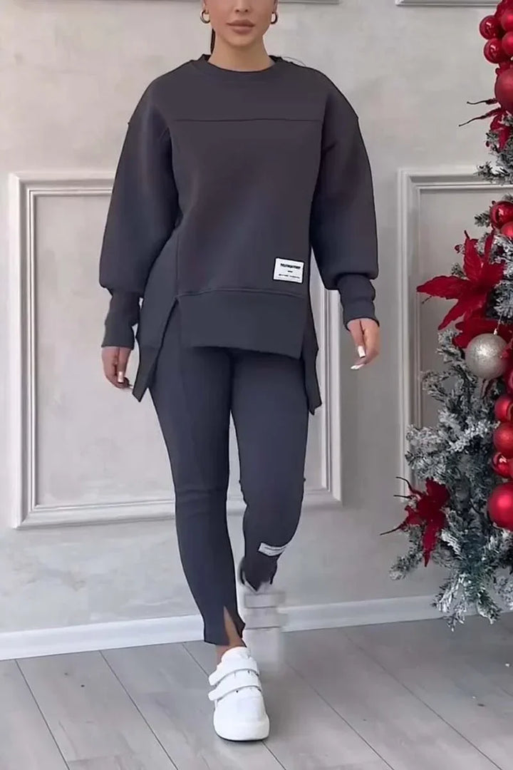 Damski komplet polarowy, bluza i spodnie. Elegancki dres na chłodne dni, do domu i na wyjścia.