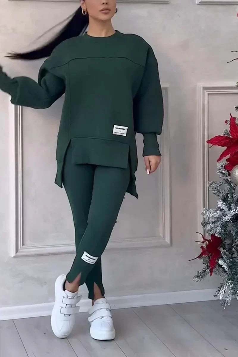 Modny damski dresowy zestaw z miękkiego polaru. Casualowa elegancja i komfort dla każdej kobiety.