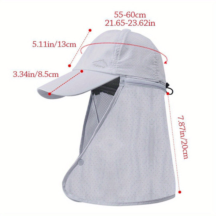 Męski kapelusz z filtrem UV, ochroną szyi, idealny na wędkowanie, wędrówki i sport outdoorowy.