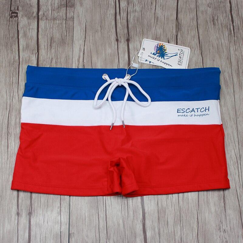 Męskie kąpielówki bokserki w paski, idealne do sportów wodnych i aktywnego wypoczynku. Modny design na basen.