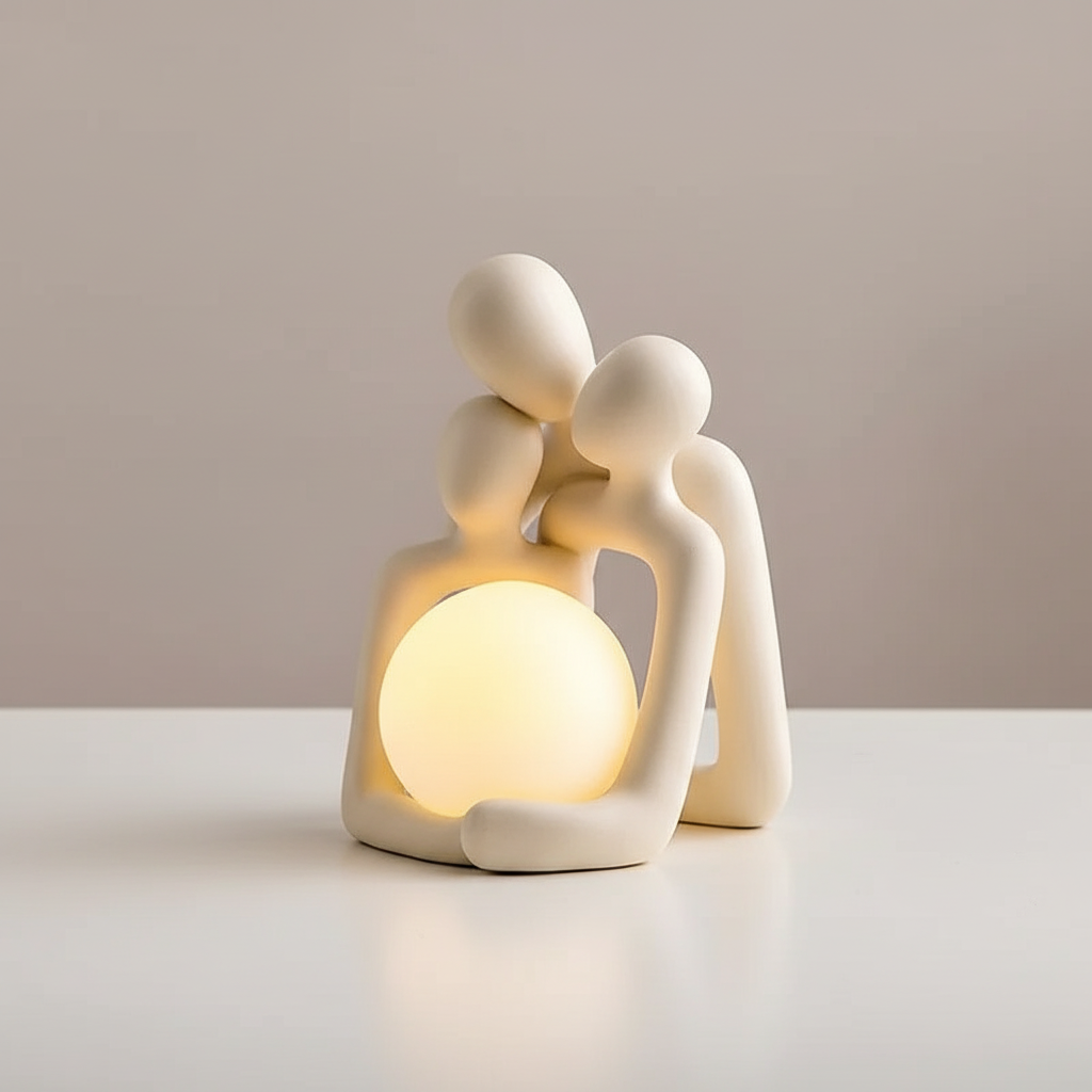 Unikalna ceramiczna lampa stołowa-rzeźba Ceramoon, stylowa dekoracja i pomysł na prezent.