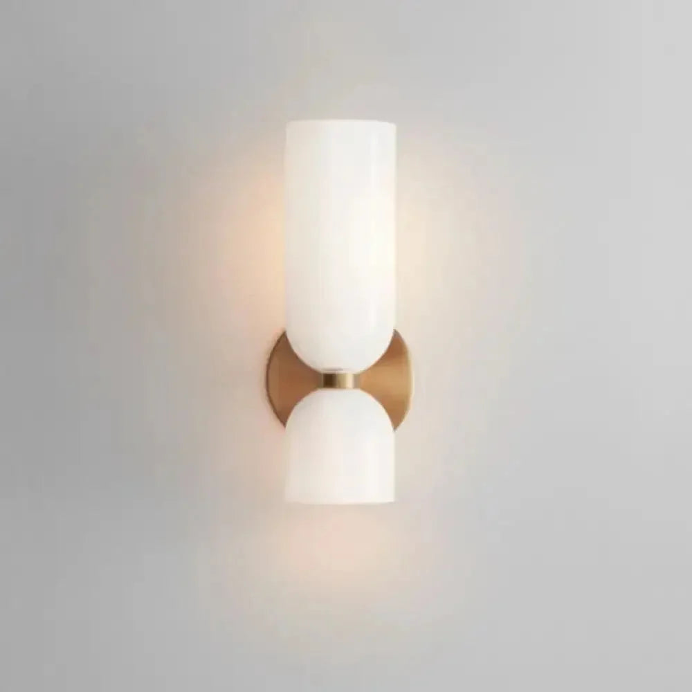 Nowoczesny dwukloszowy kinkiet ścienny. Szklana lampa do salonu, sypialni, korytarza, biura.