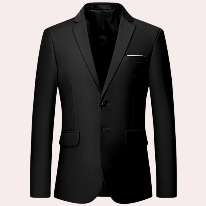 Męska marynarka slim fit Ariston, klasyczna jednorzędowa. Elegancki wybór na biznes i co dzień.