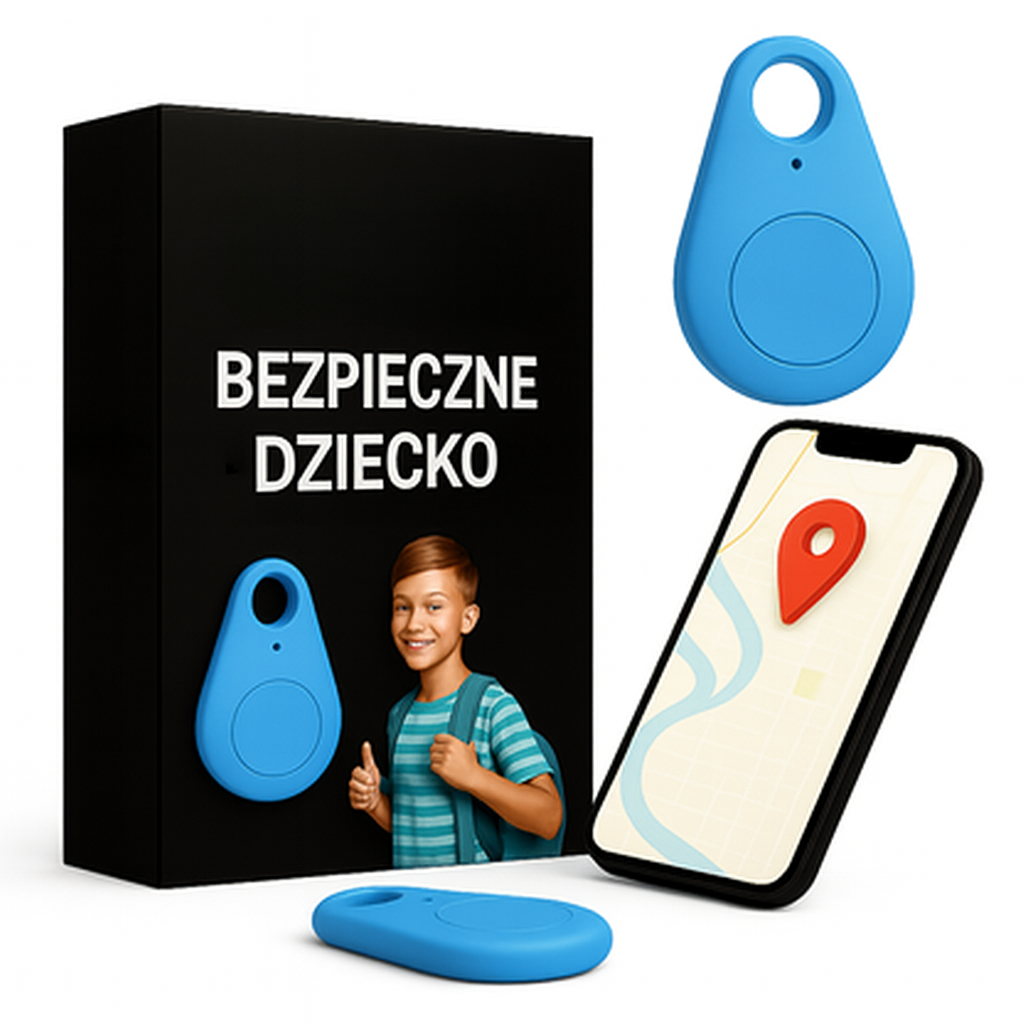 Bezpieczny lokalizator GPS dla dzieci. Mały, wodoodporny tracker IP67 do monitorowania i ochrony najmłodszych.