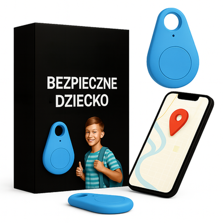 Bezpieczny lokalizator GPS dla dzieci. Mały, wodoodporny tracker IP67 do monitorowania i ochrony najmłodszych.