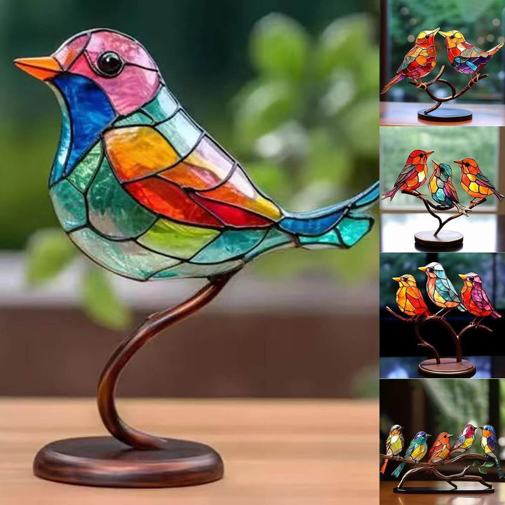 Dekoracyjne figurki ColorBirds: kolorowe ptaki na gałęzi. Wszechstronna ozdoba do wielu wnętrz.