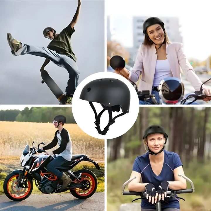 Kolarz w kasku rowerowym SafeRide, podkreślający bezpieczeństwo i komfort podczas jazdy.