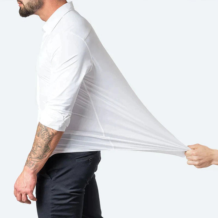 Swobodna męska koszula stretch Comfort, idealna do casualowych stylizacji. Oddychający materiał dla wygody i modny wygląd.