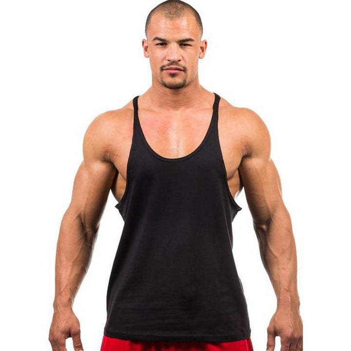 Męski tank top bez rękawów, idealny na lato. Komfortowa odzież casual w jednolitym kolorze.